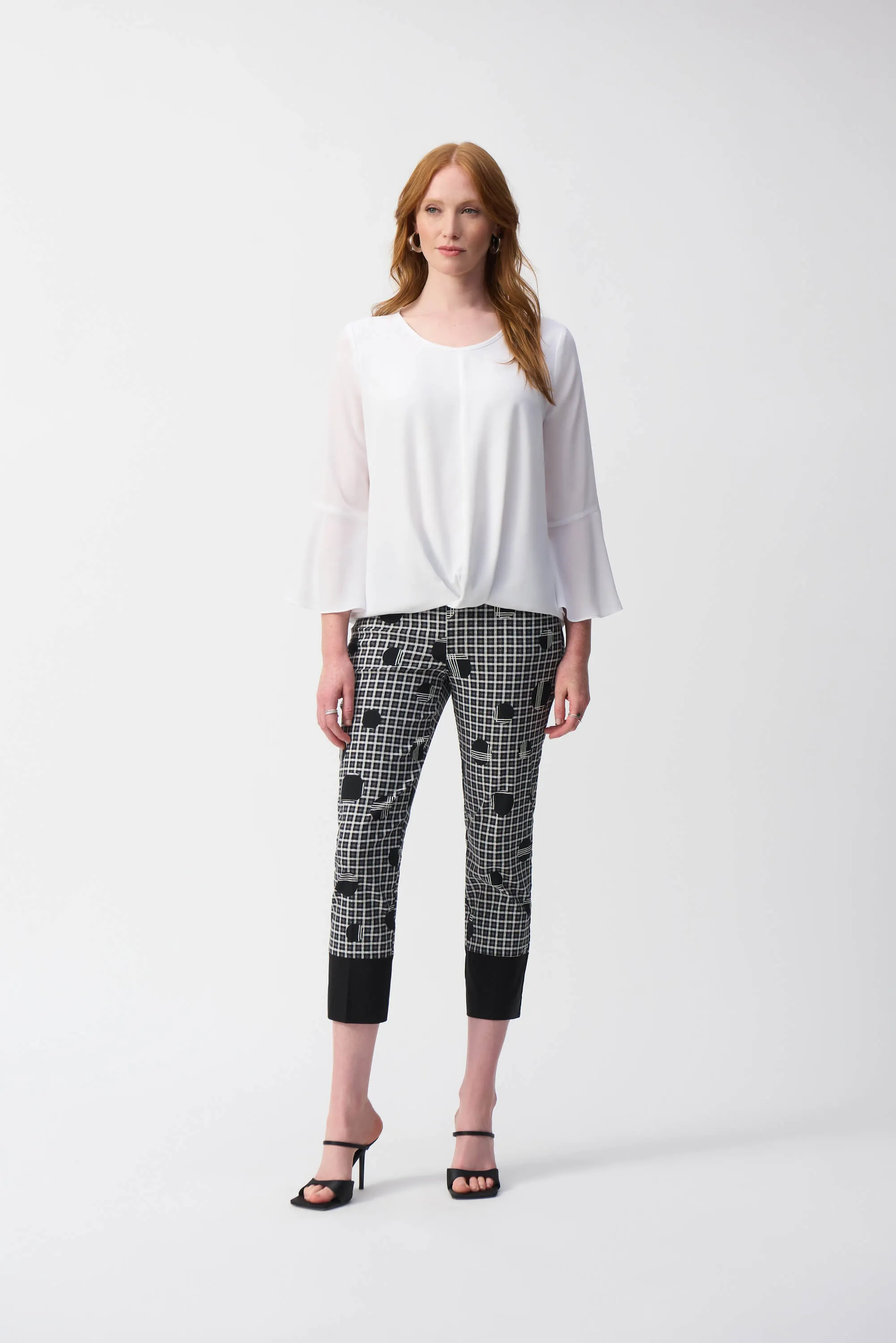 Millennium Plaid and Dot Print Crop Pant 251210