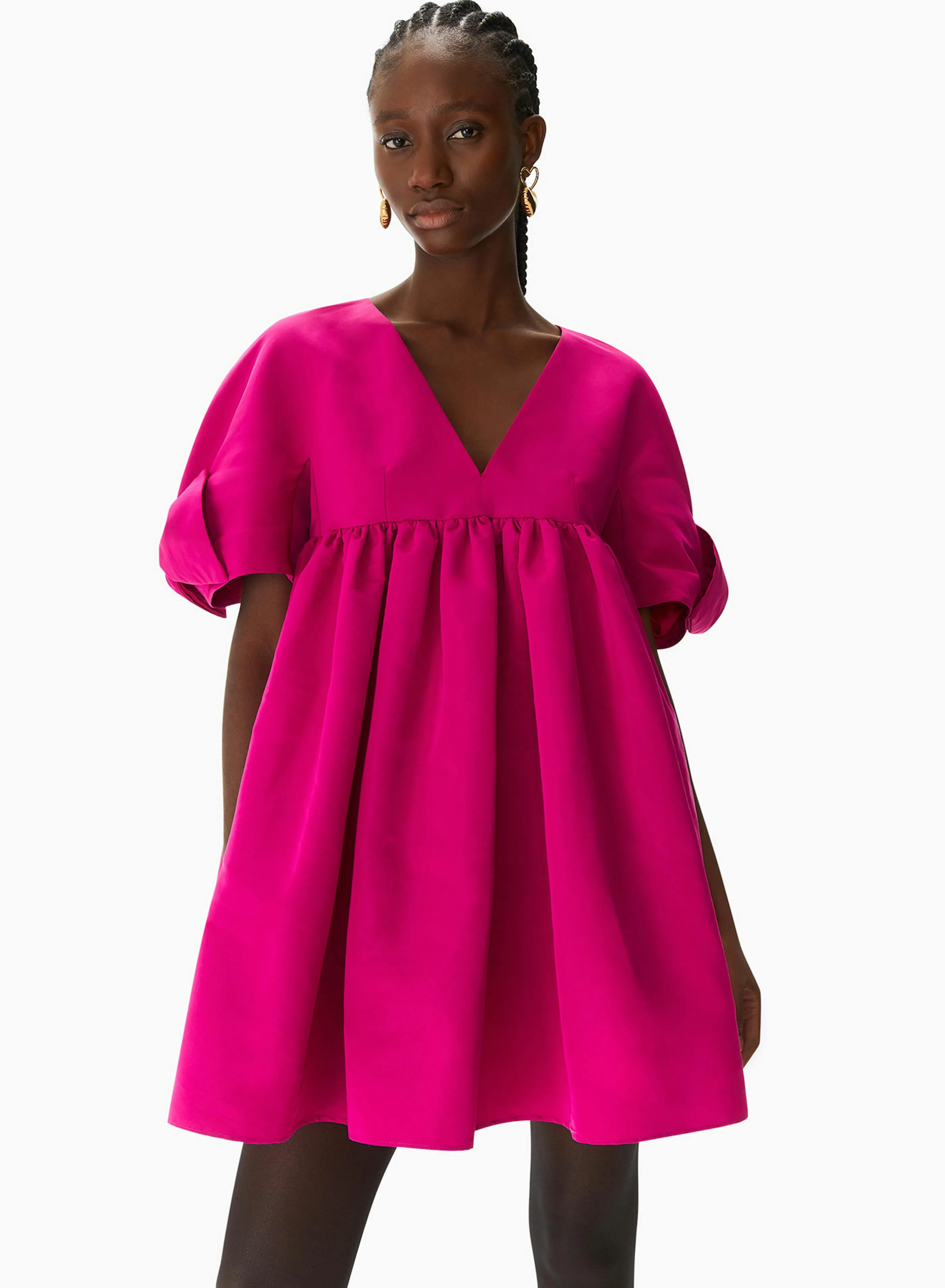 Mini Taffeta Babydoll Dress