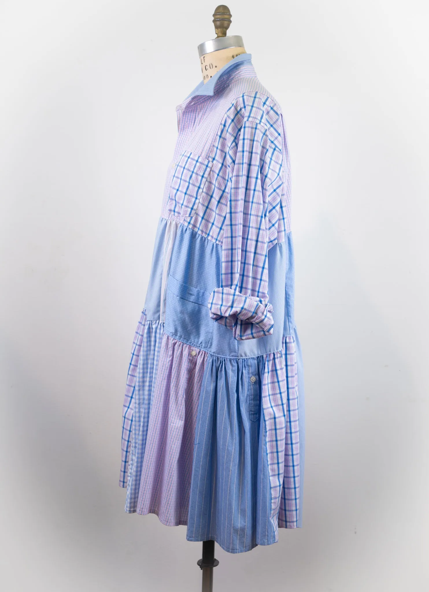 Montclair Upcycled Shirt Dress #019