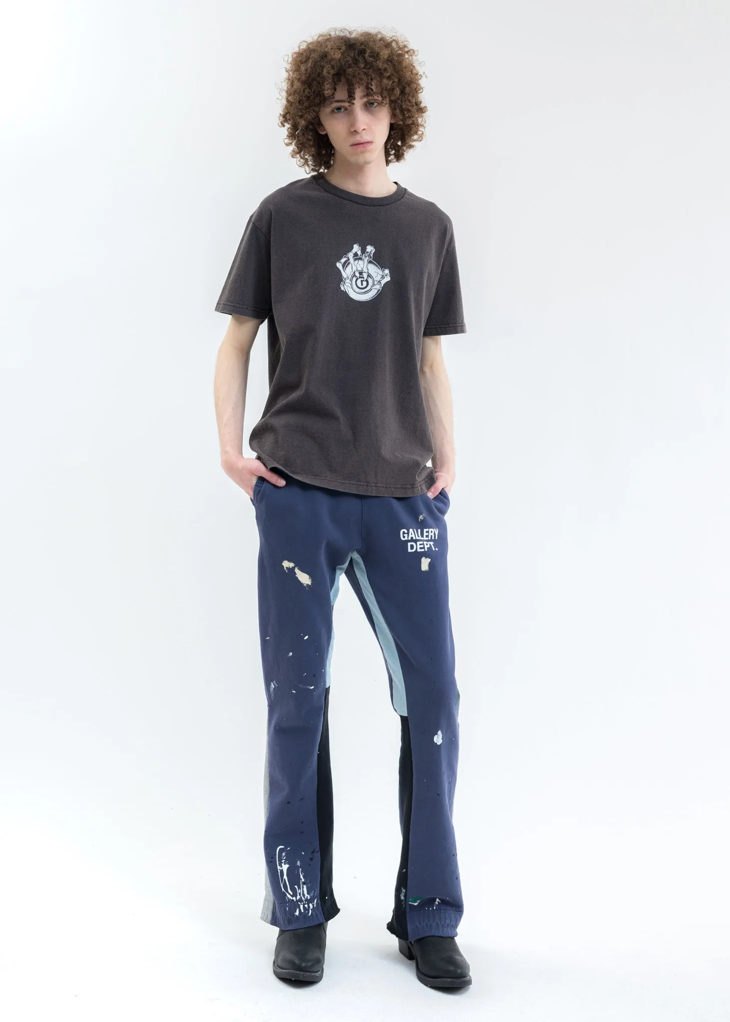 Navy GD Flares PAINTED Sweater Pants