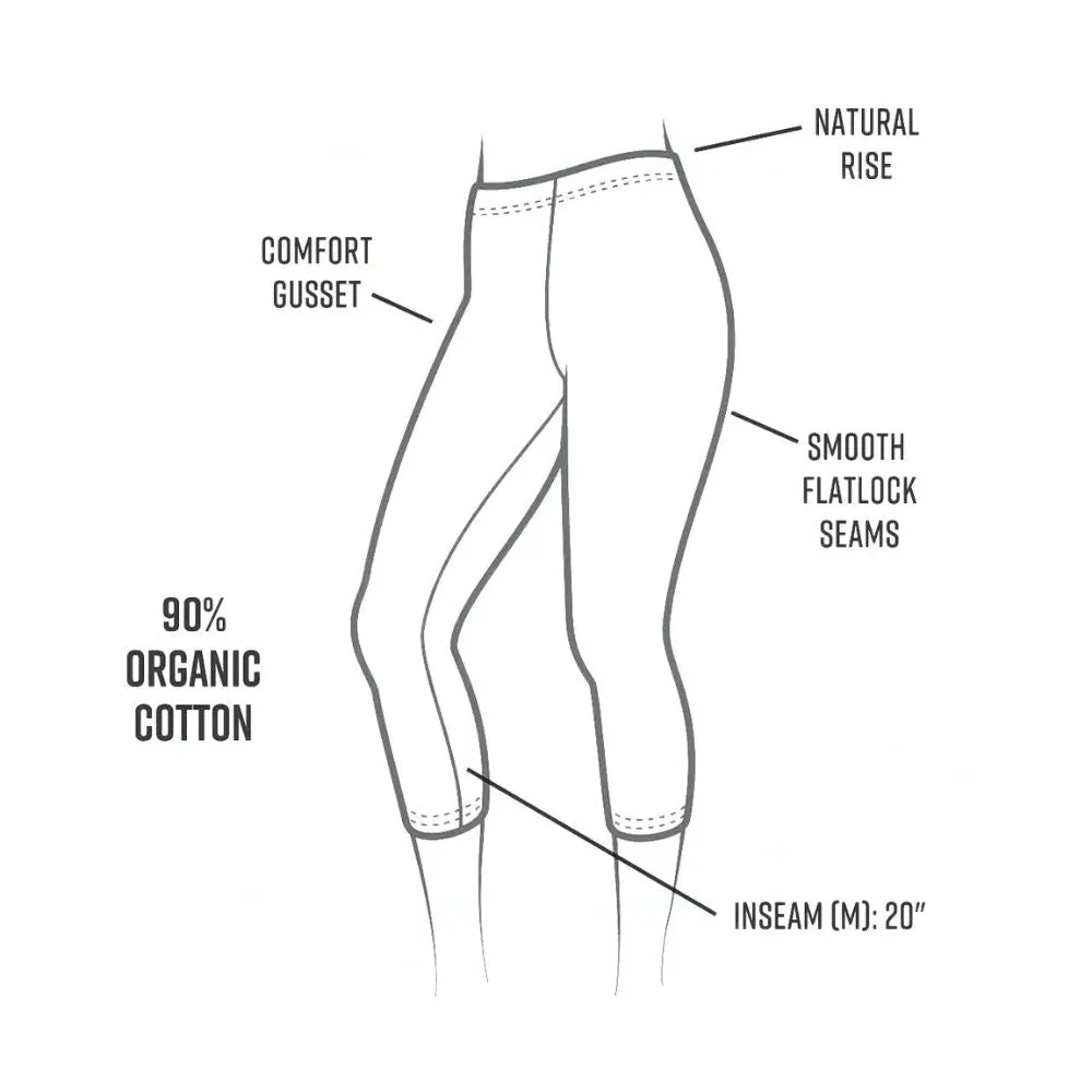 Organic Cotton Base Layer Midcalf Leggings - Black