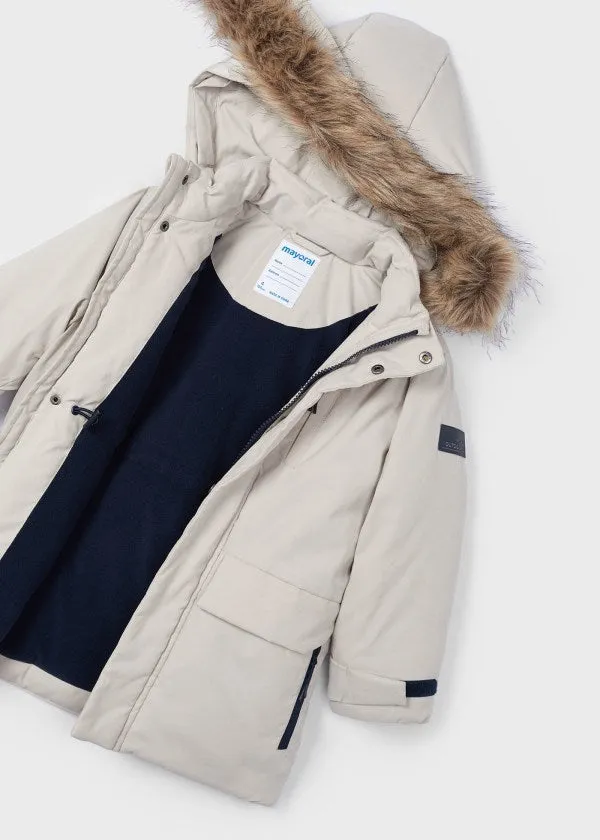 Parka com Capuz - Bege