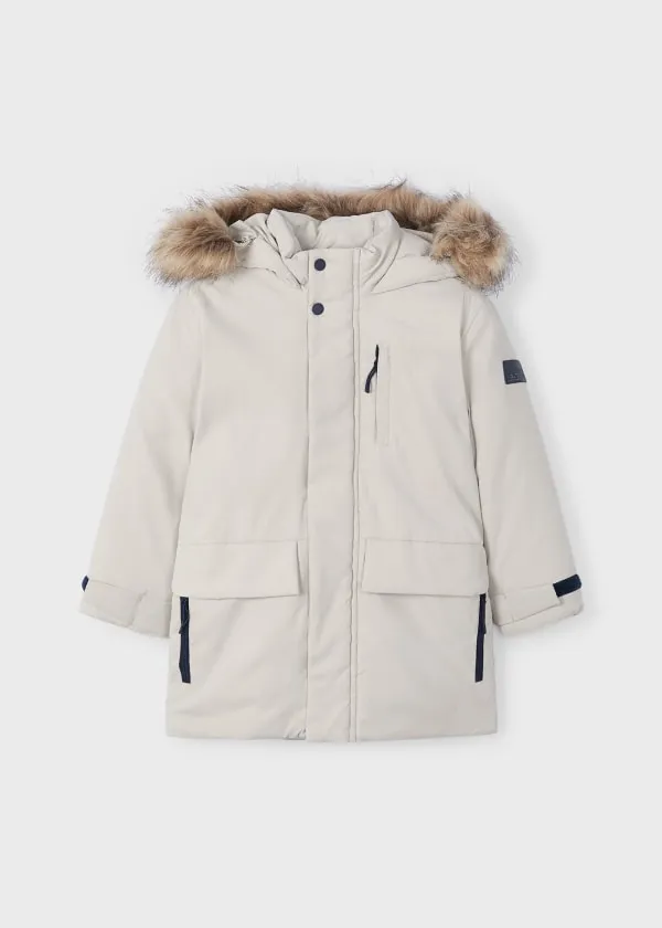 Parka com Capuz - Bege
