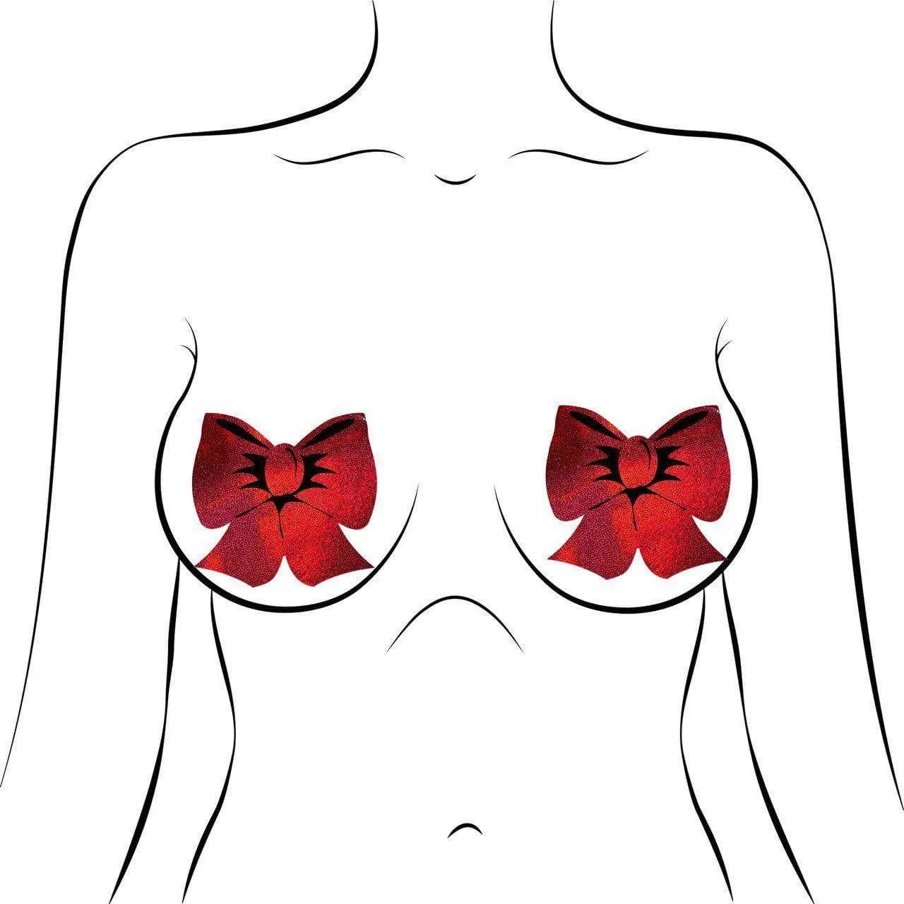 PASTEASE HOLOGRAPHIC RED BOWS