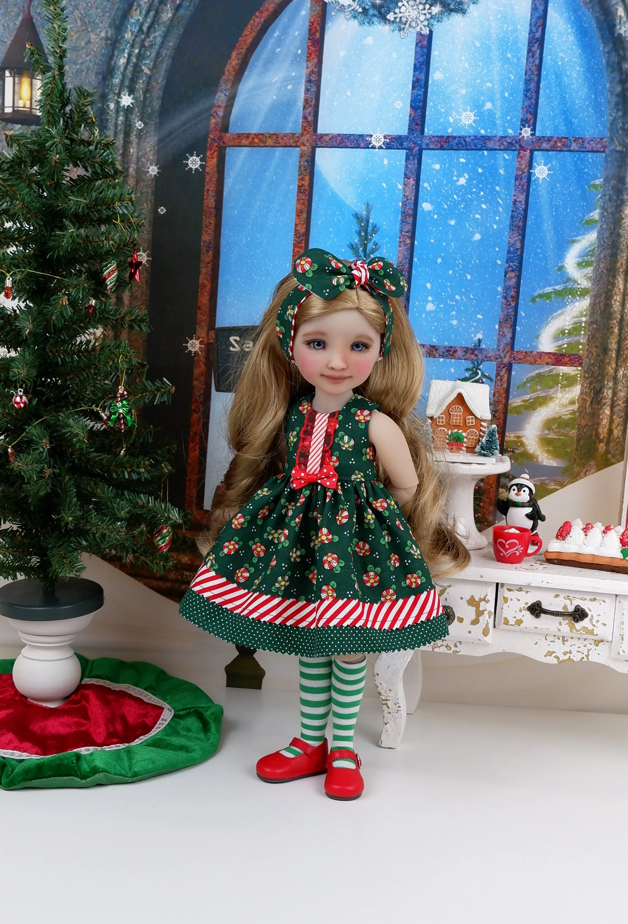 Peppermint Candies - dress with shoes for Ruby Red Fashion Friends doll