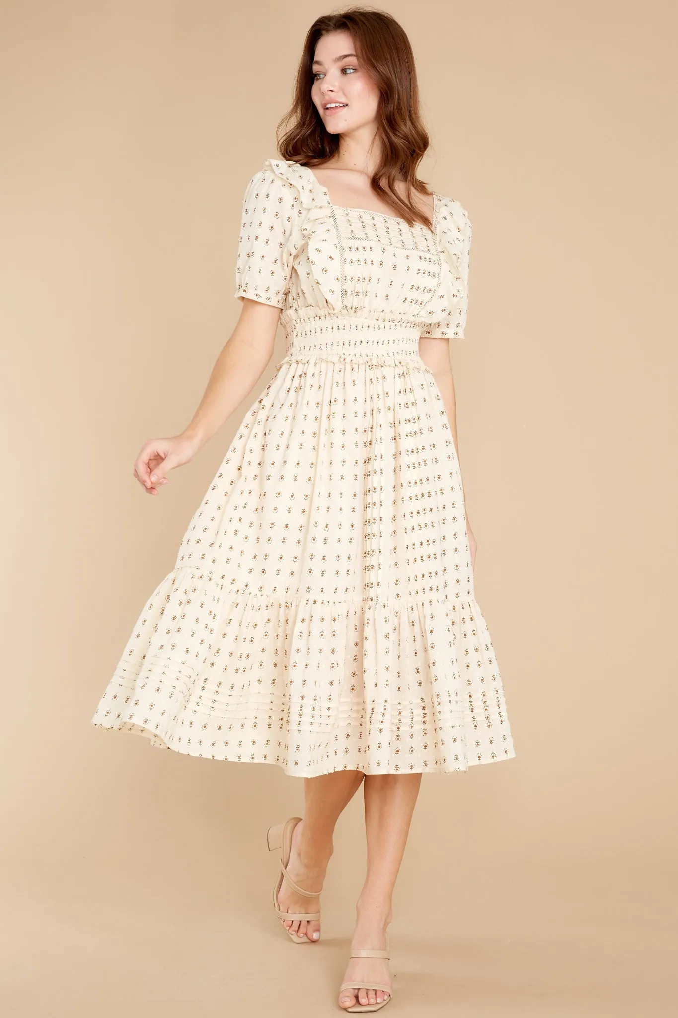 Prairie Folklore Block Print Midi Dress