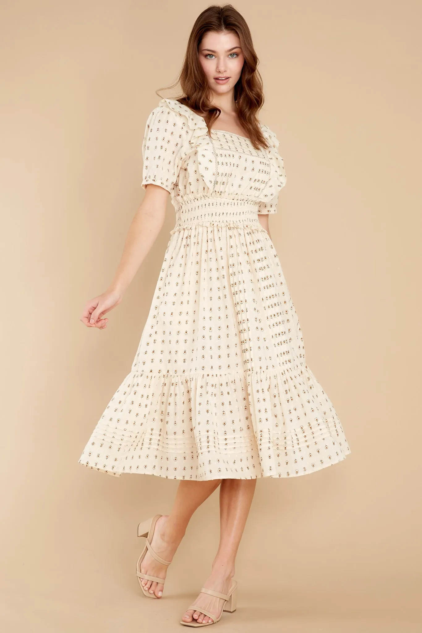 Prairie Folklore Block Print Midi Dress