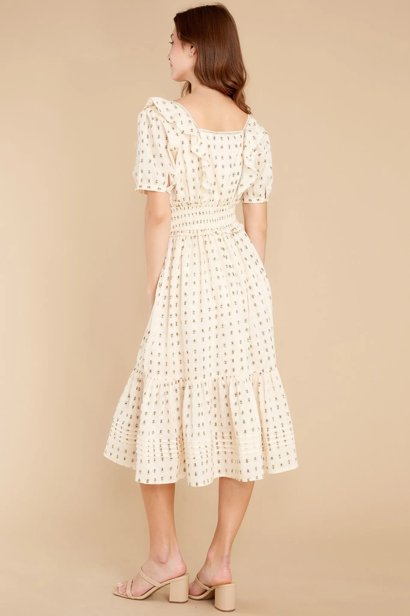 Prairie Folklore Block Print Midi Dress