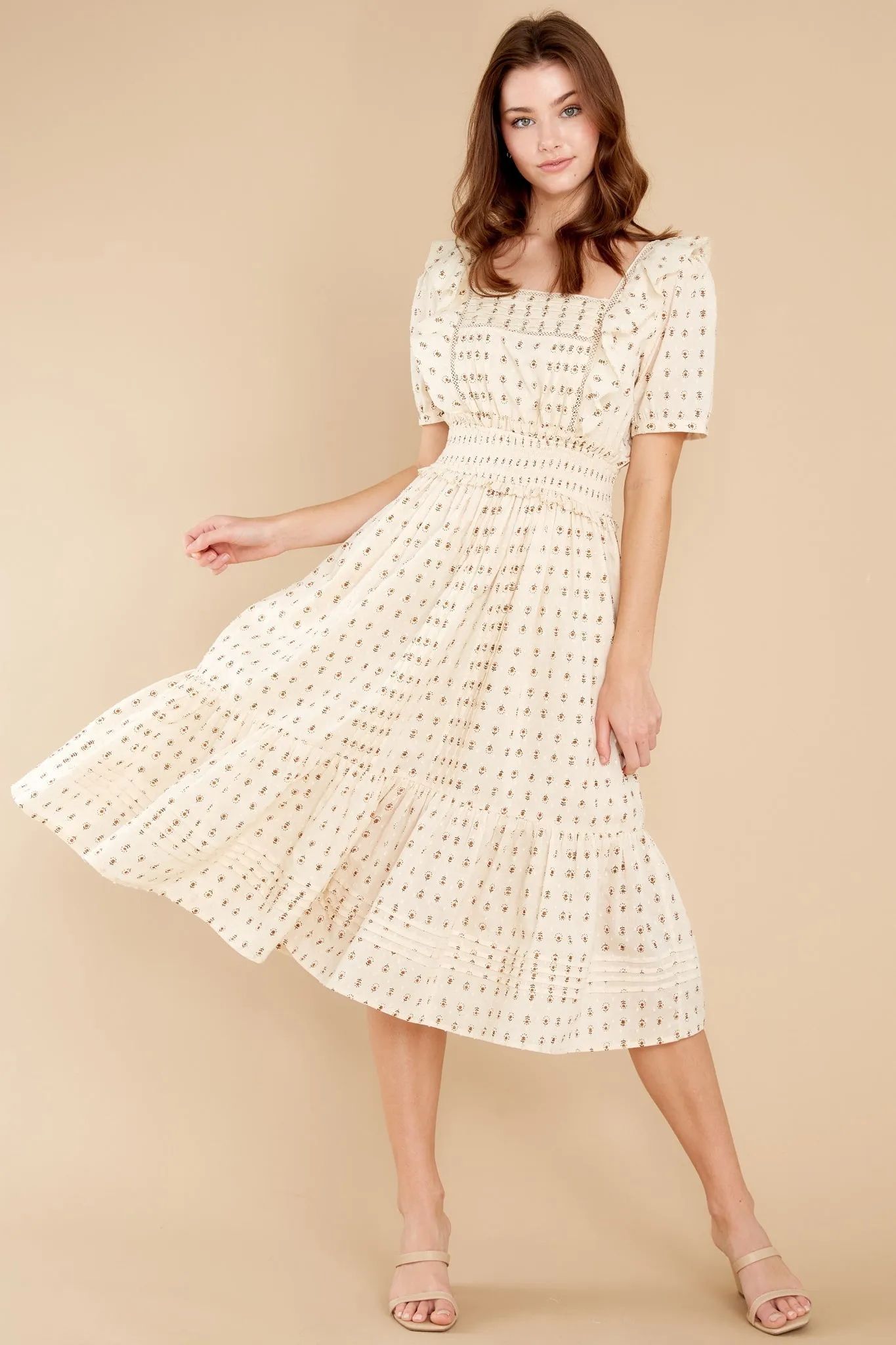 Prairie Folklore Block Print Midi Dress