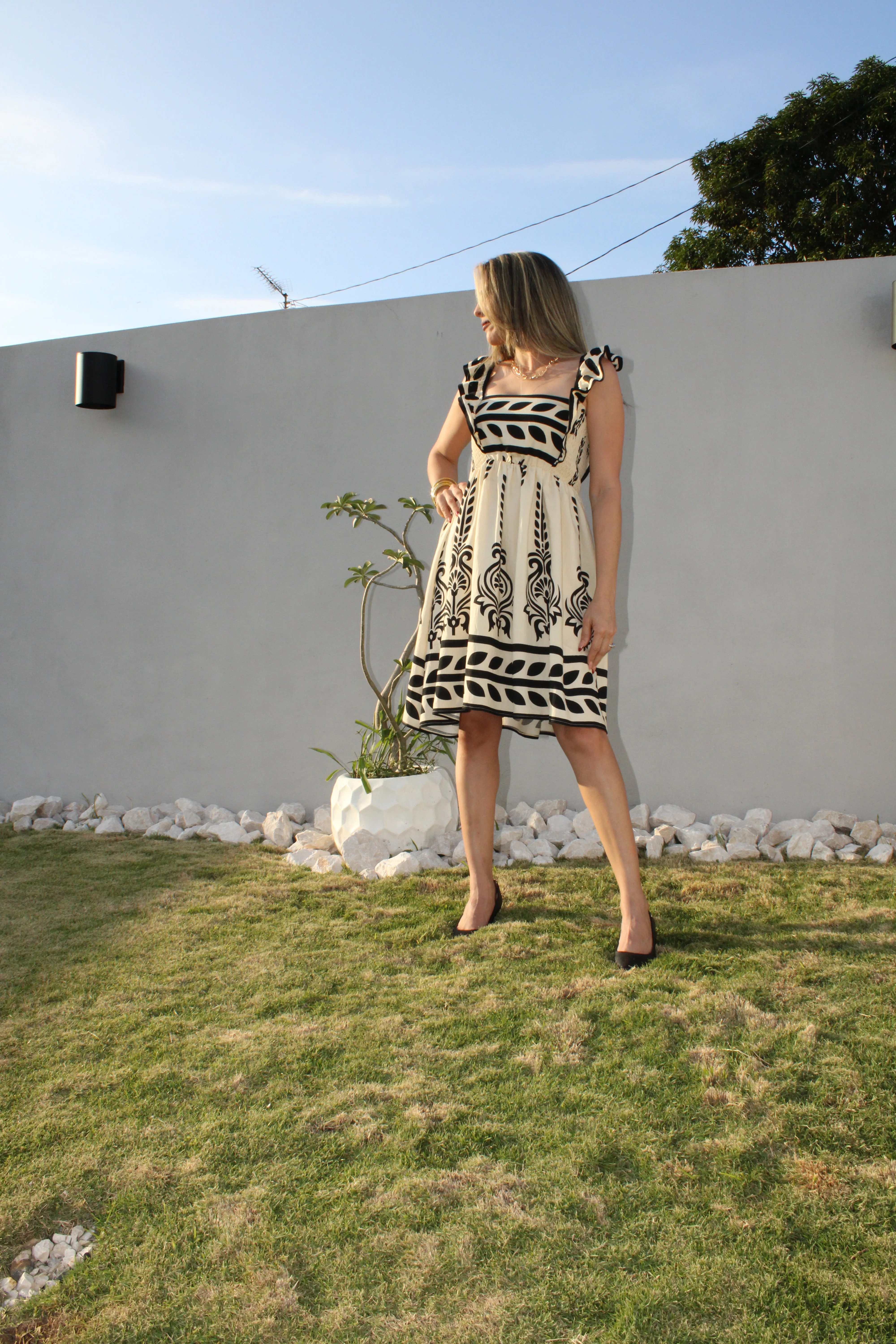 Printed Babydoll Dress