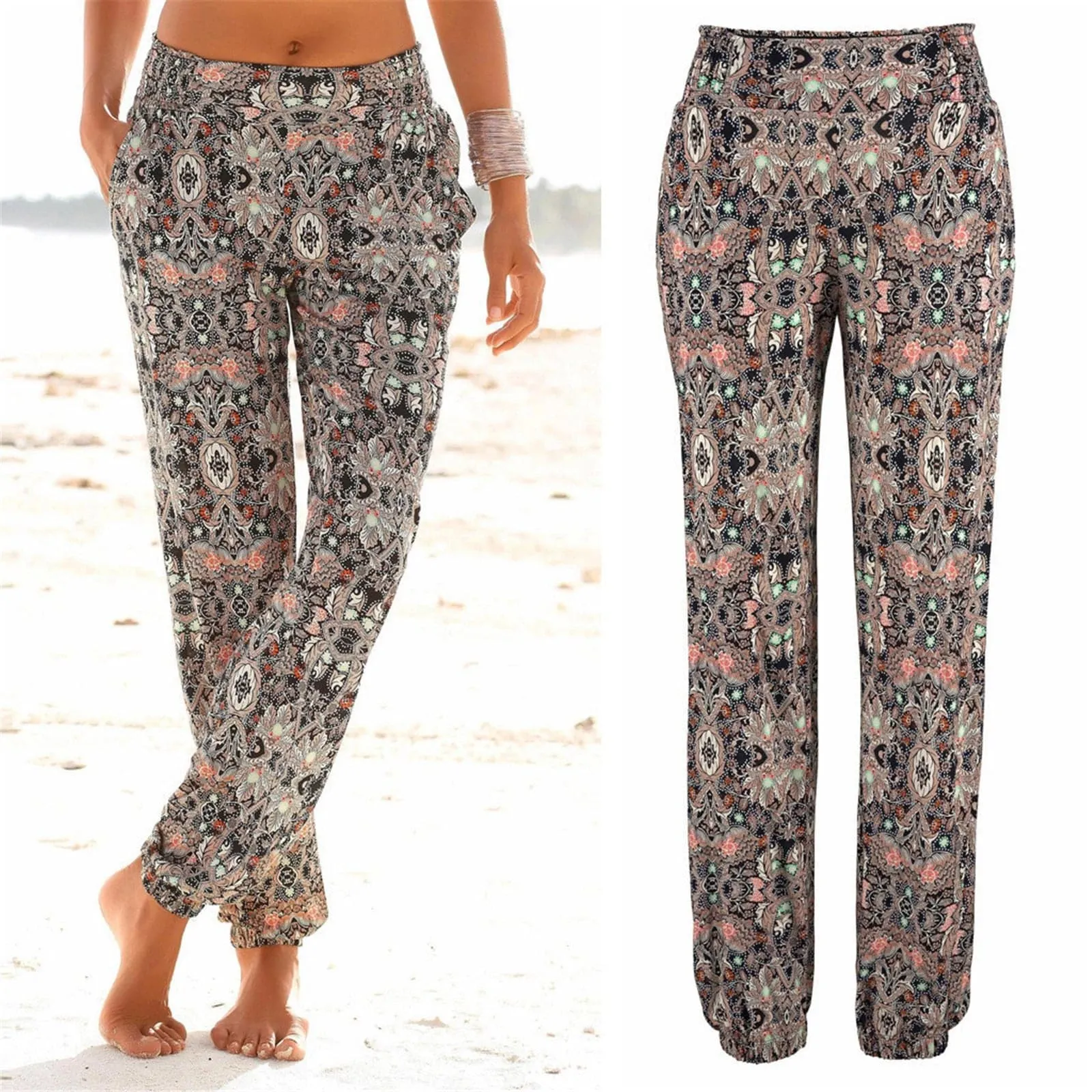 Printed Flared Boho Pants