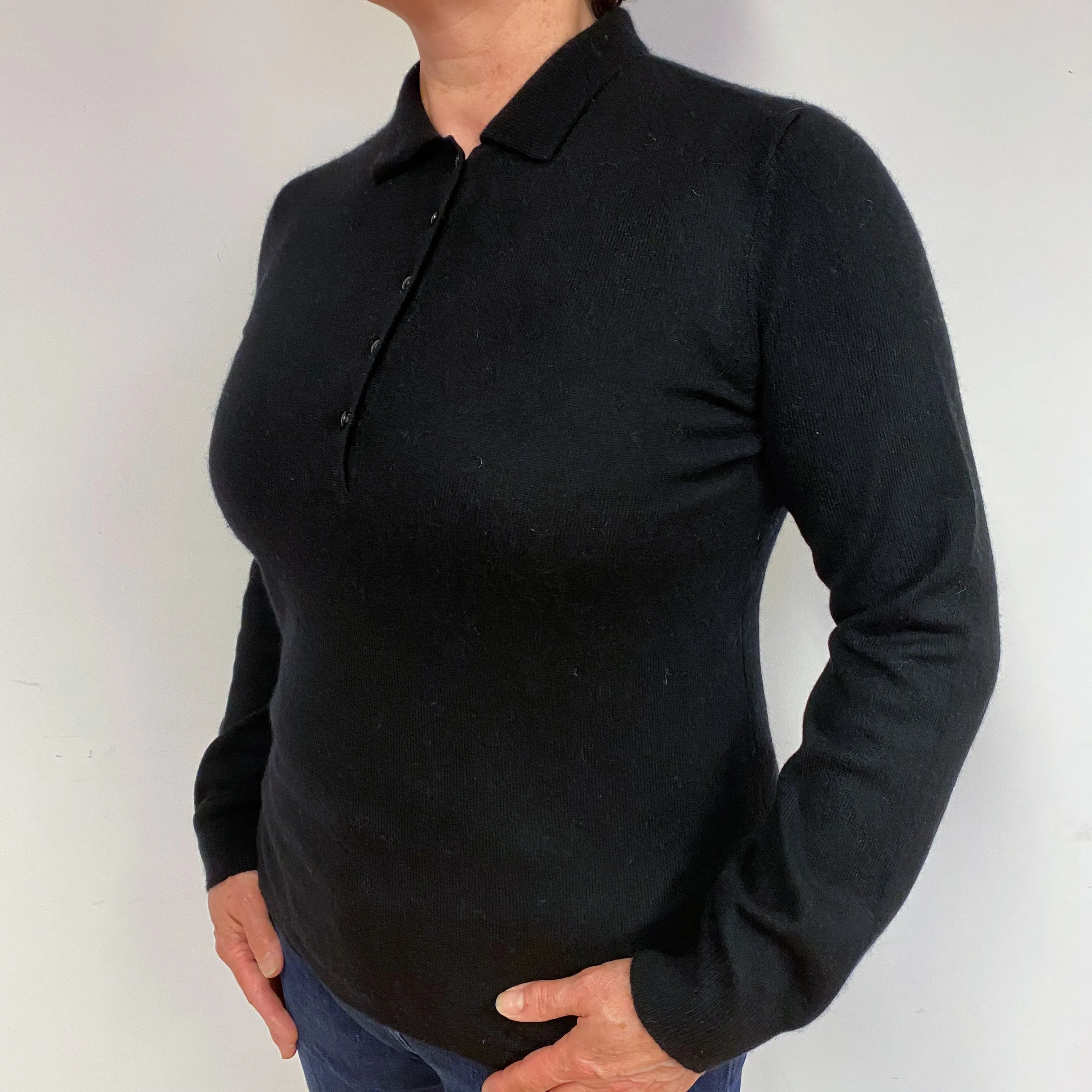 Ralph Lauren Cashmere 1/4 Buttoned Jumper Large