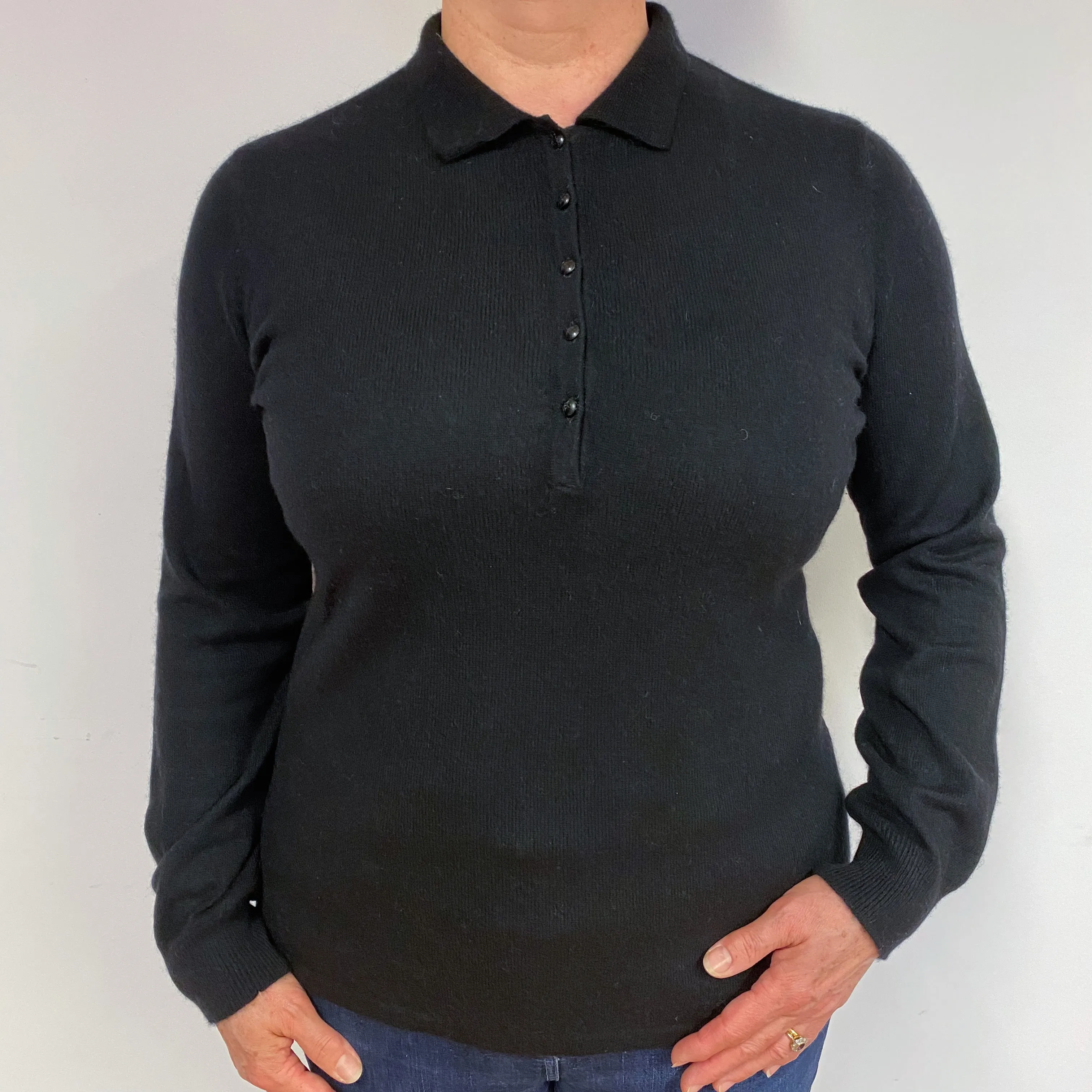 Ralph Lauren Cashmere 1/4 Buttoned Jumper Large