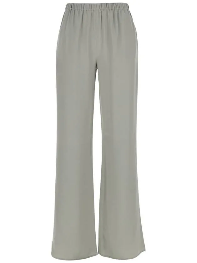 'Rapolano' Creen Pants With Elastic Waist And Wide Leg In Silk Blend Woman