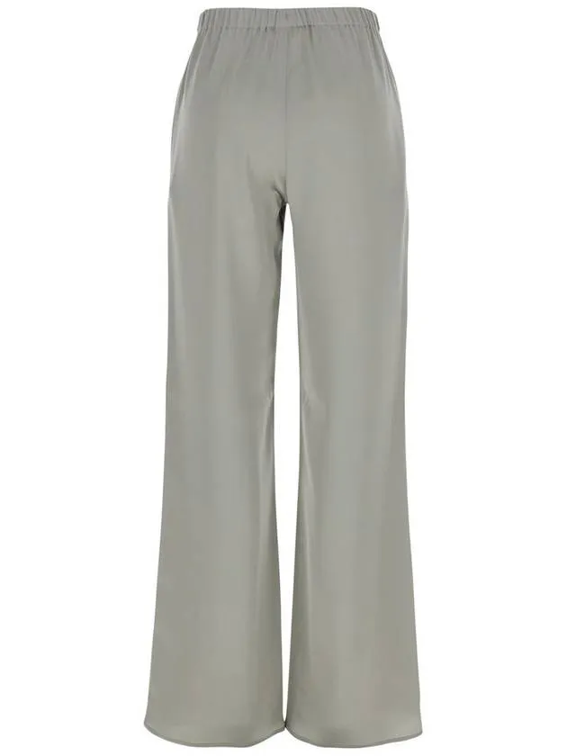 'Rapolano' Creen Pants With Elastic Waist And Wide Leg In Silk Blend Woman
