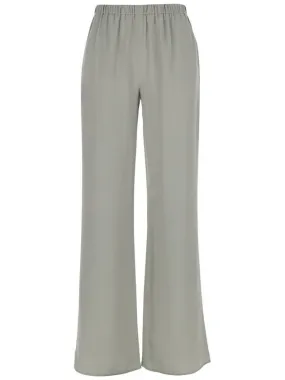 'Rapolano' Creen Pants With Elastic Waist And Wide Leg In Silk Blend Woman