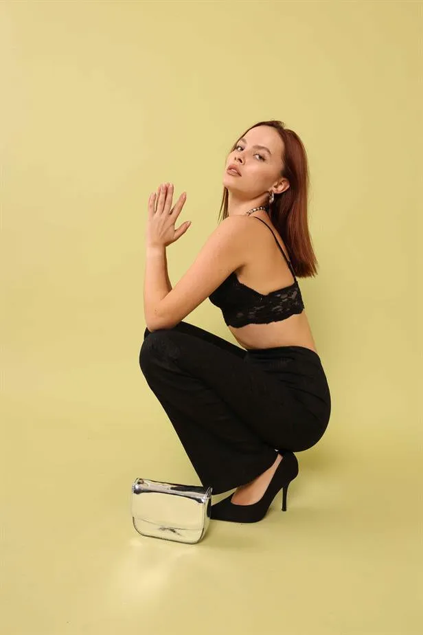 RYN Wholesale Lace-Look Pants Black - Offenburg
