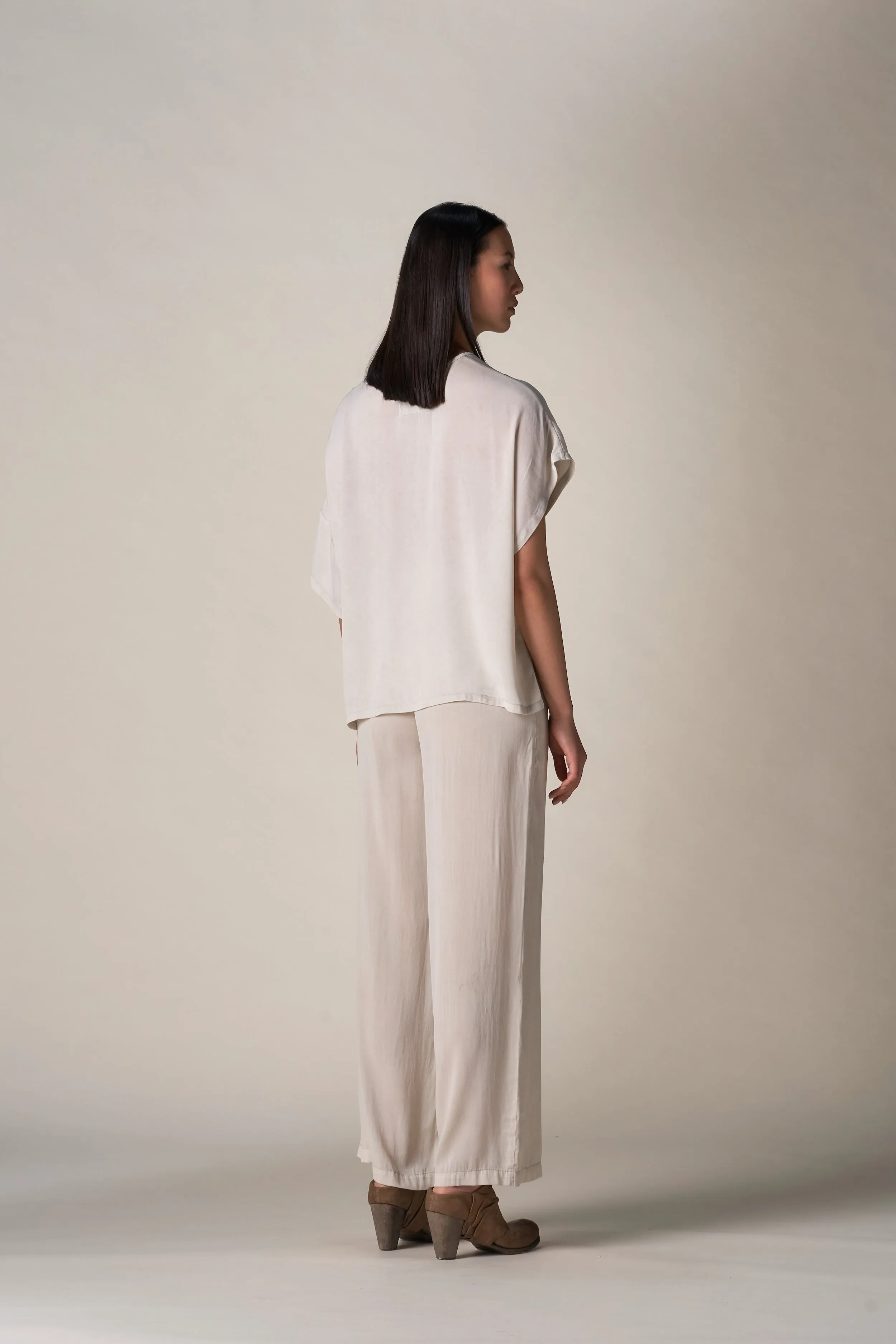 Silk High Waist Pant Sand