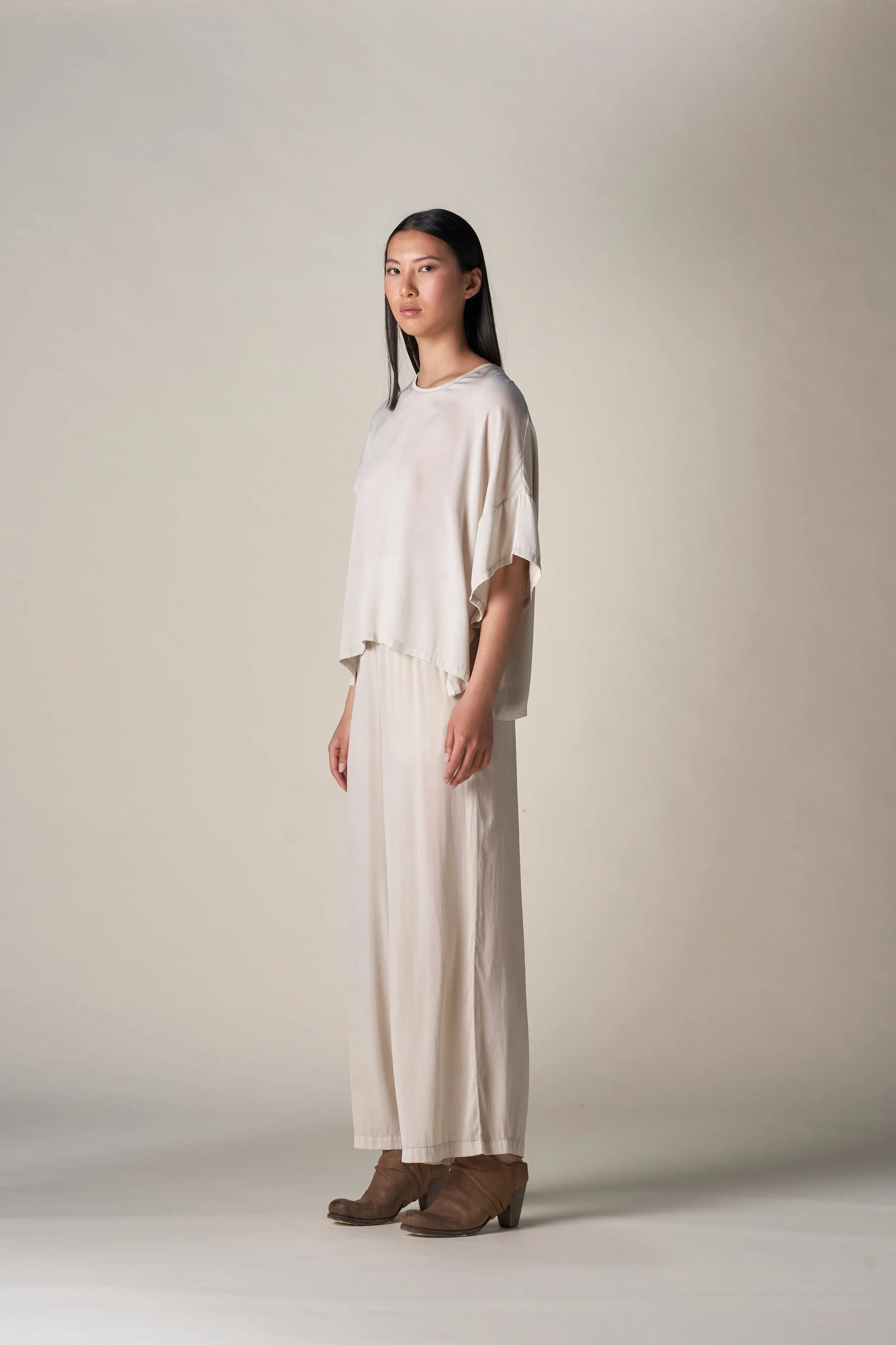 Silk High Waist Pant Sand