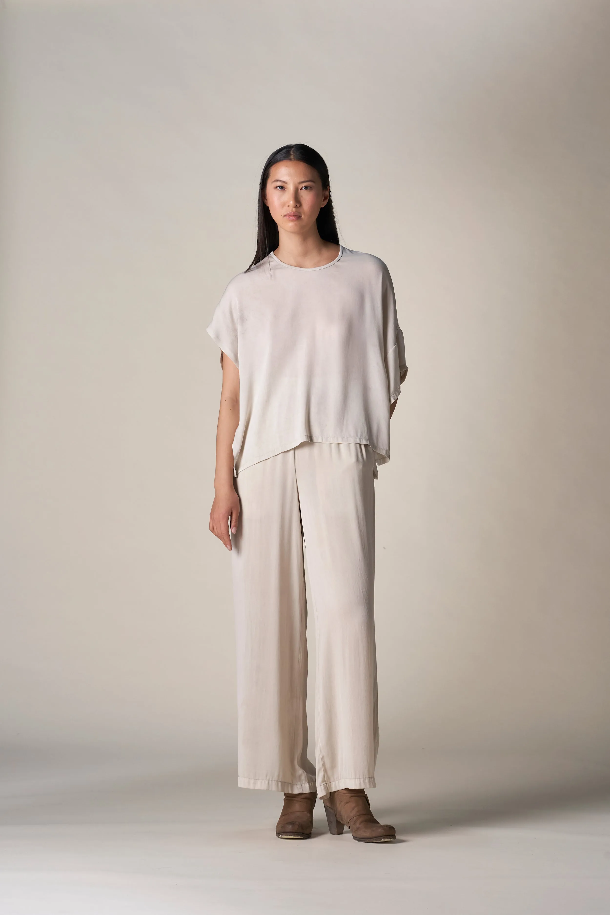 Silk High Waist Pant Sand