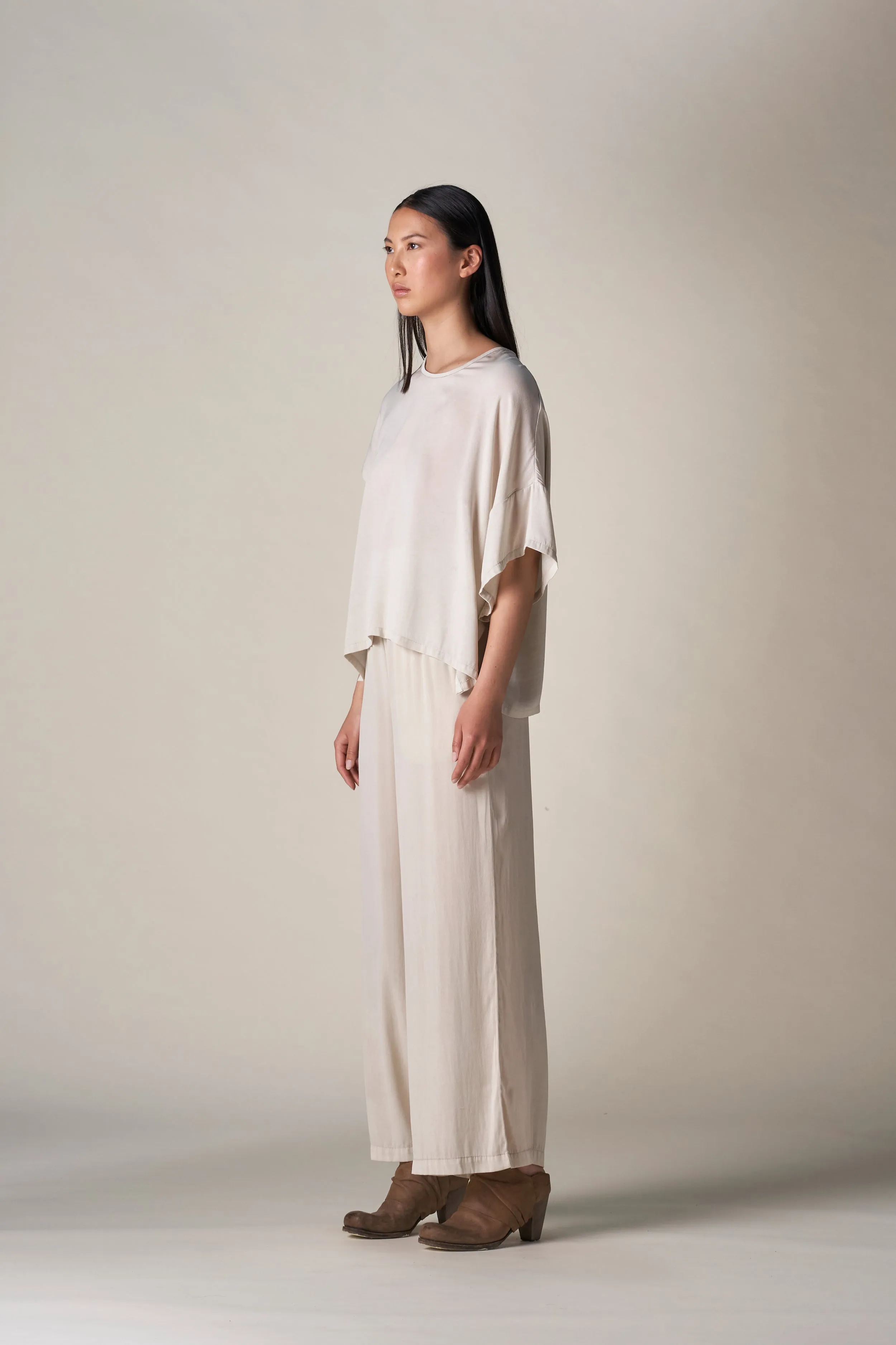 Silk High Waist Pant Sand