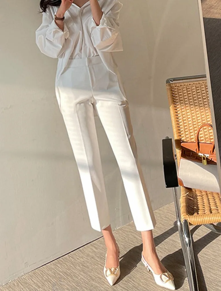Slim Women Suit Pants Spring Summer High Waist Ladies Pencil Pants
