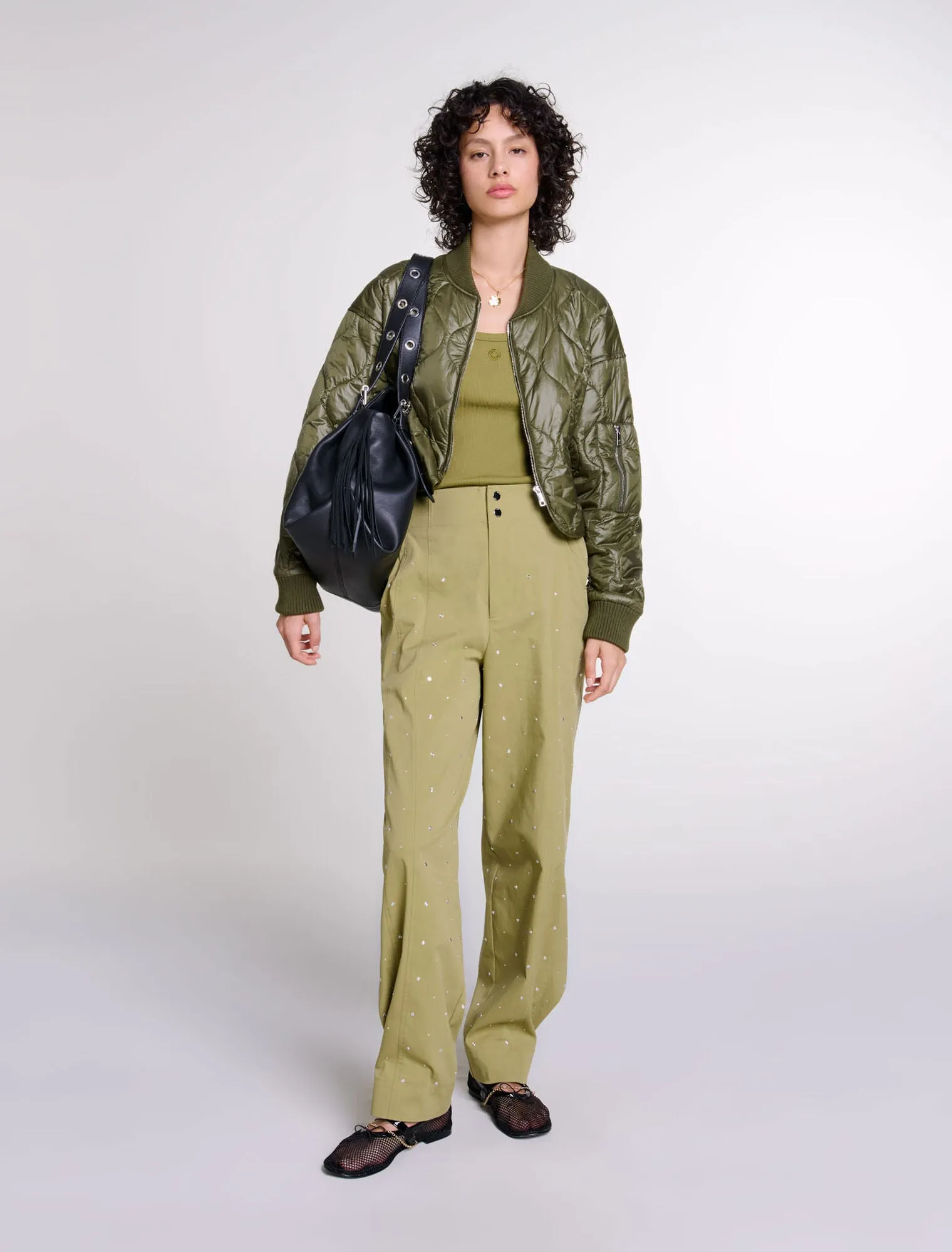 Studded baggy trousers