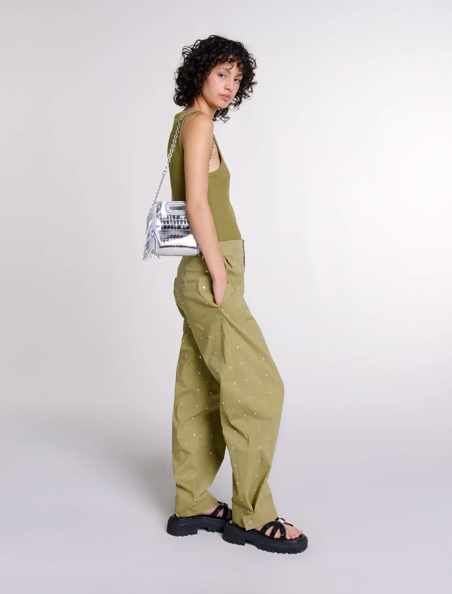 Studded baggy trousers