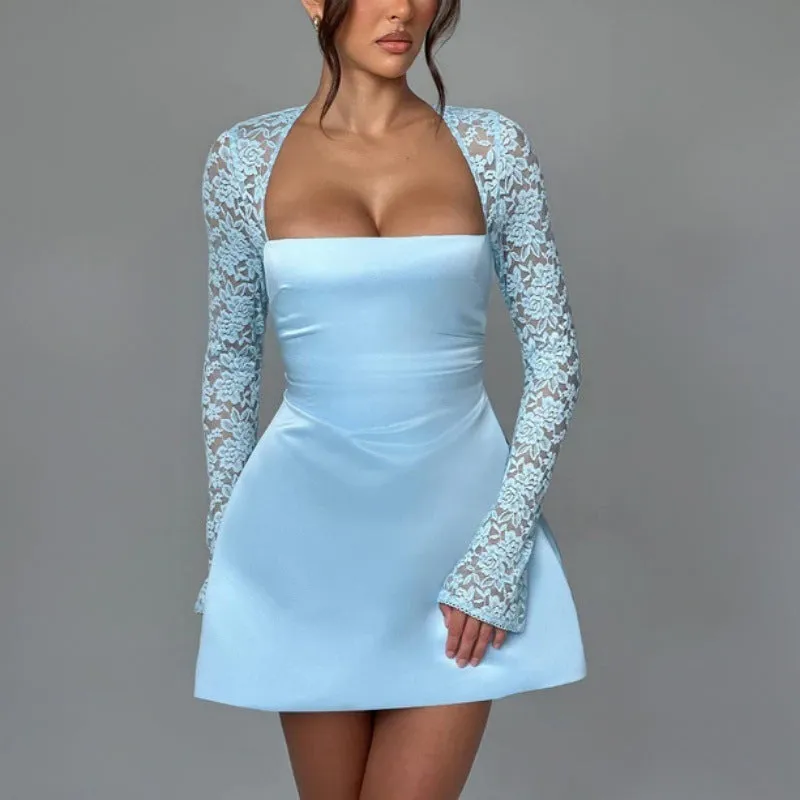Tanya Lace Long Sleeve Sexy Mini Dress
