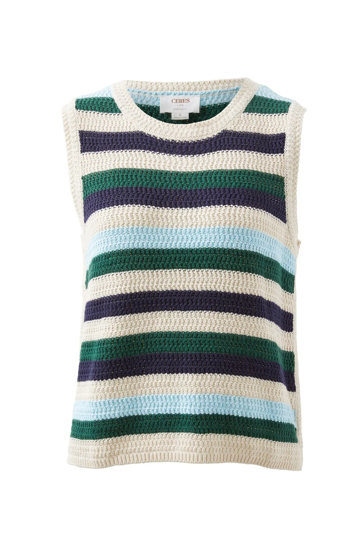 Textured Multi Stripe Knit Tank