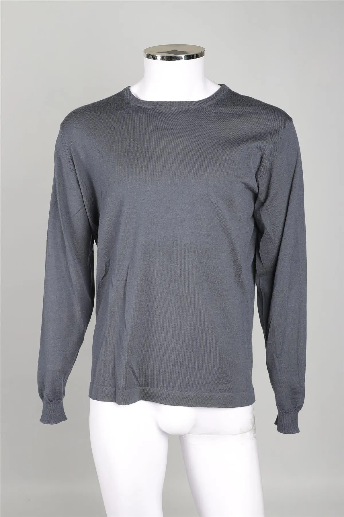 THOM SWEENEY GREY MENS WOOL JUMPER XLARGE