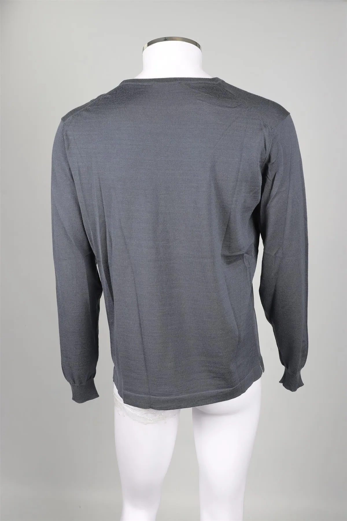 THOM SWEENEY GREY MENS WOOL JUMPER XLARGE