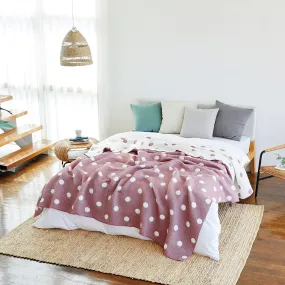 Triple Layer Modal Blanket in Pink & Polka Dot