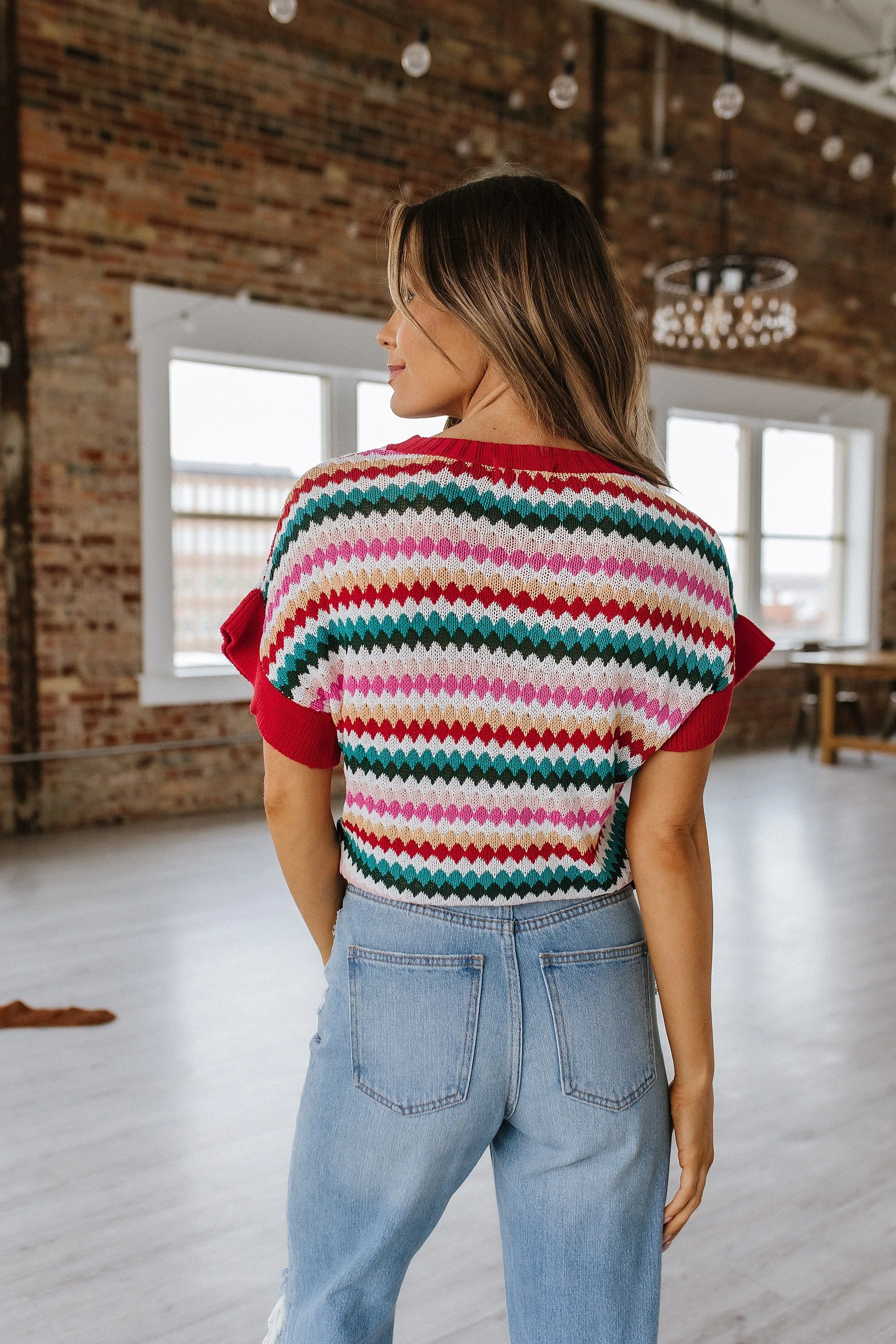 Vera Short Sleeve Knit Sweater