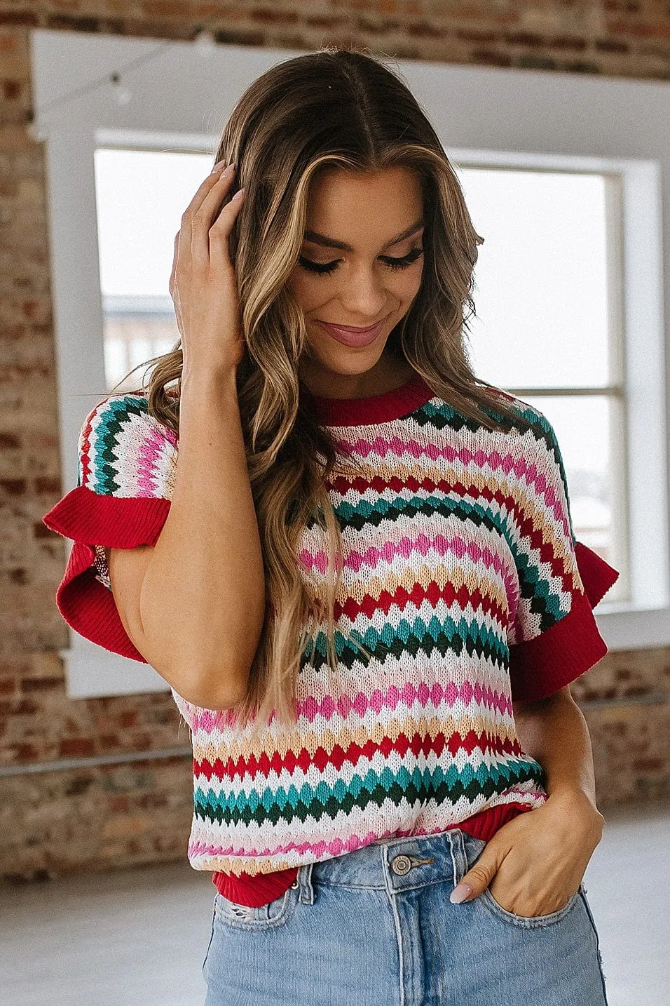 Vera Short Sleeve Knit Sweater