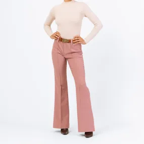Vintage 70s Dusty Rose Pink Flared Western Pants - Small