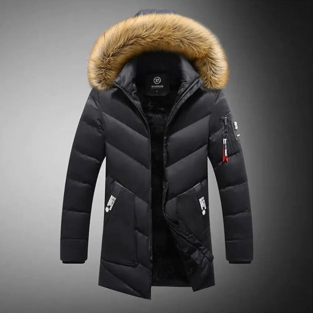 Winter Men's Hooded Long Jacket