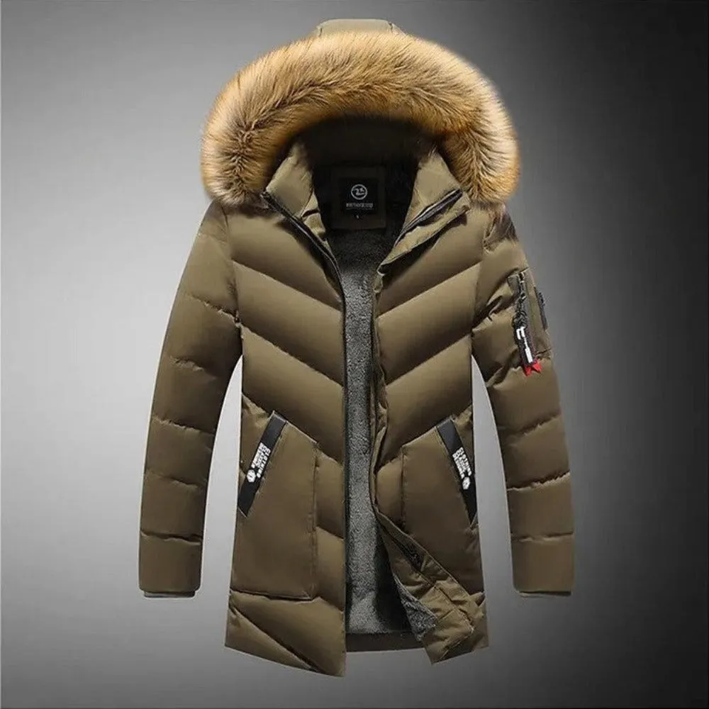 Winter Men's Hooded Long Jacket