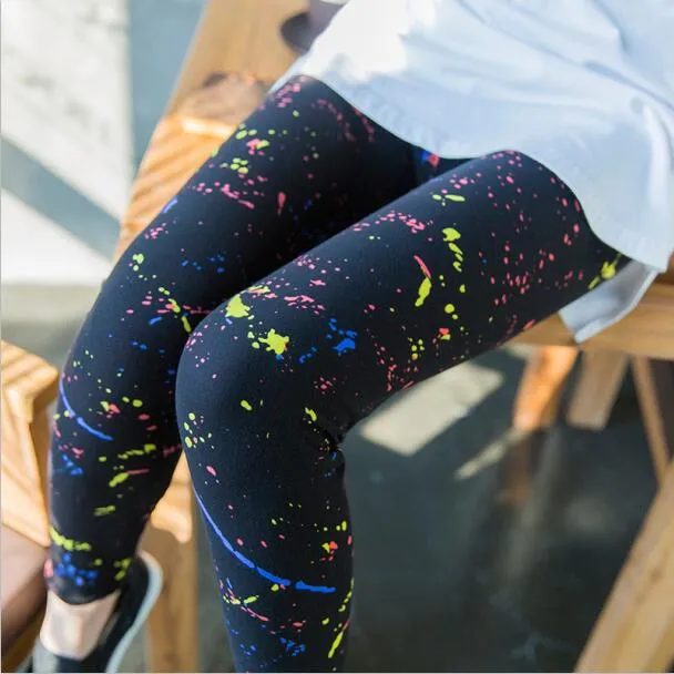 Women High Waist Cartoon Comic Print Leggings