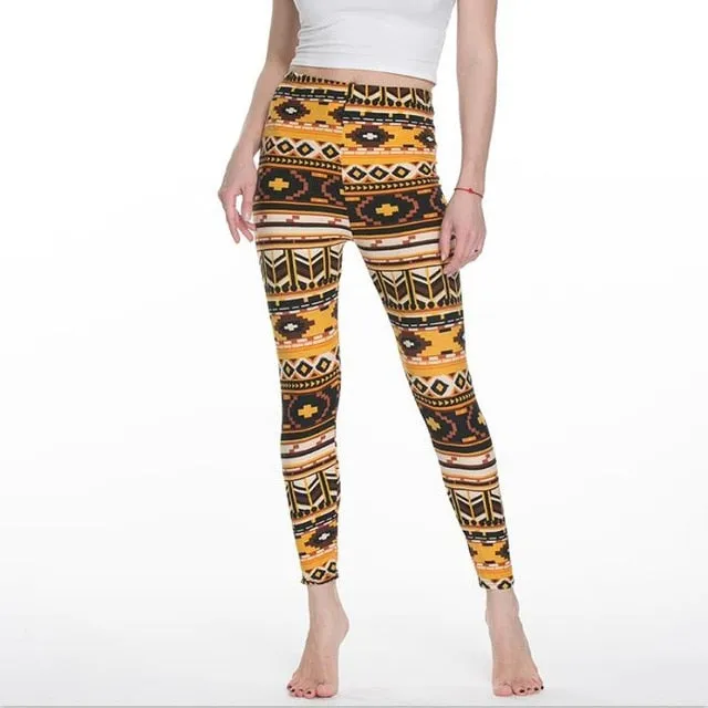 Women High Waist Cartoon Comic Print Leggings