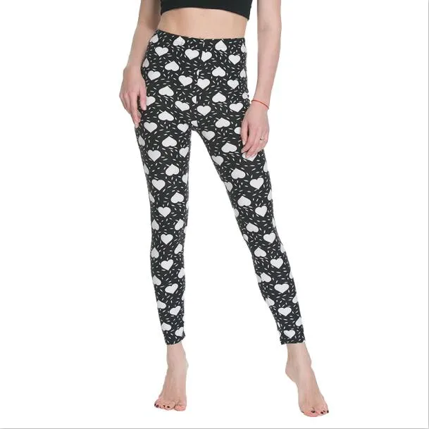 Women High Waist Cartoon Comic Print Leggings