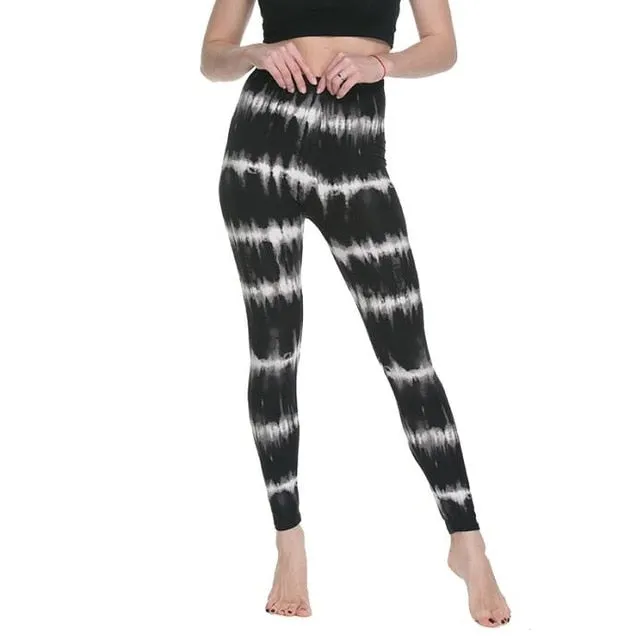 Women High Waist Cartoon Comic Print Leggings