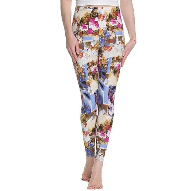 Women High Waist Cartoon Comic Print Leggings