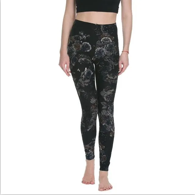 Women High Waist Cartoon Comic Print Leggings