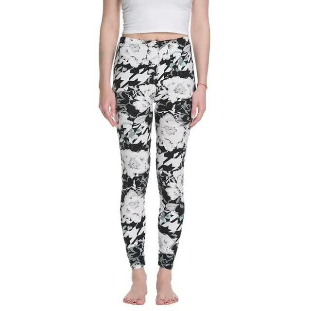 Women High Waist Cartoon Comic Print Leggings