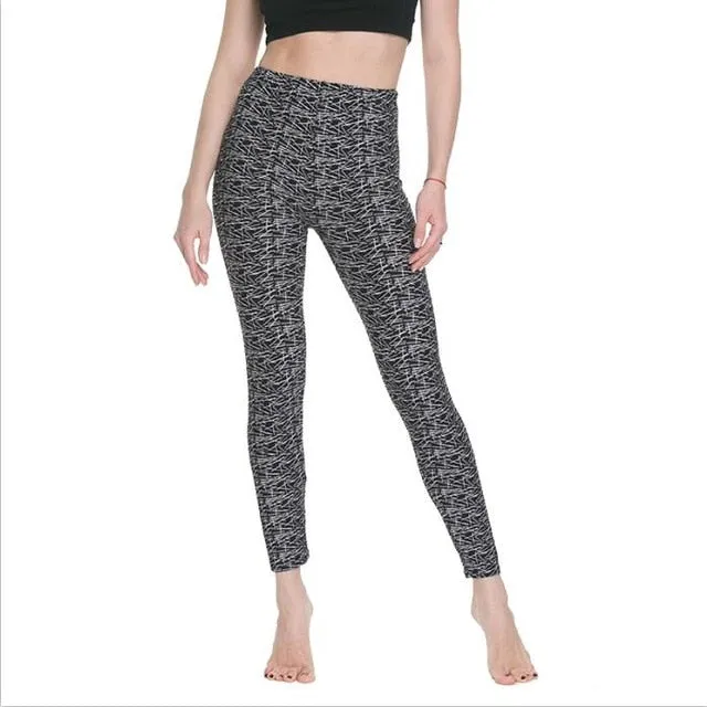 Women High Waist Cartoon Comic Print Leggings