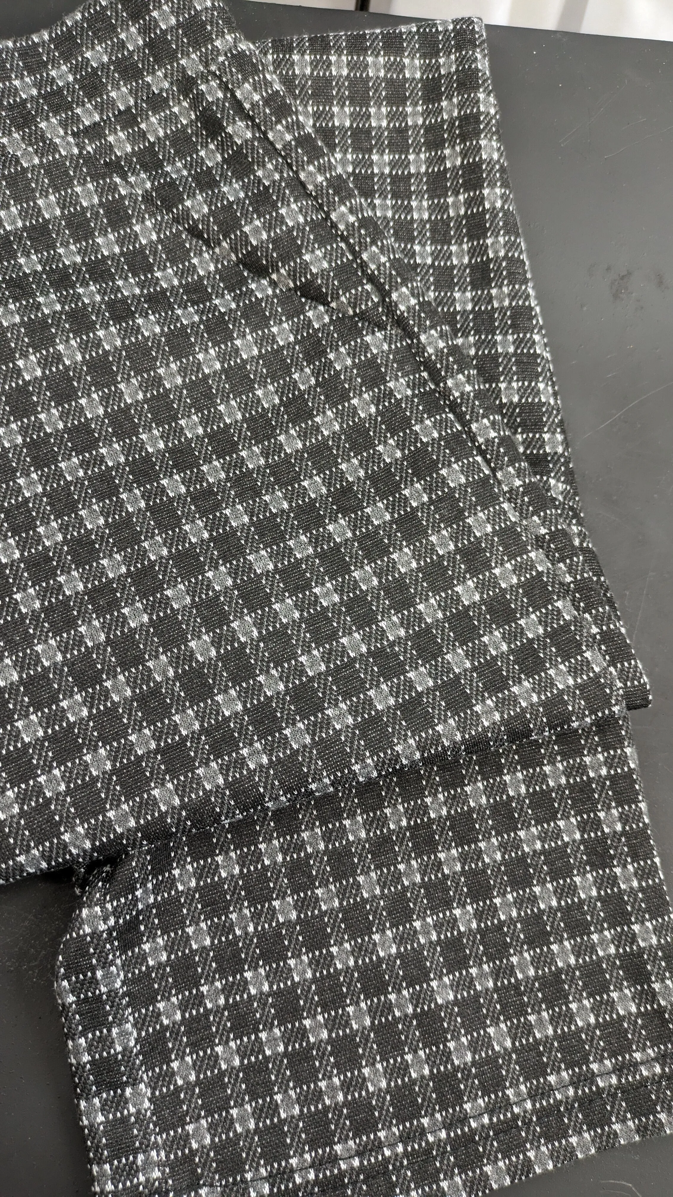 Women's Black Plaid Pull On Dress Pants Plus Sizes Available
