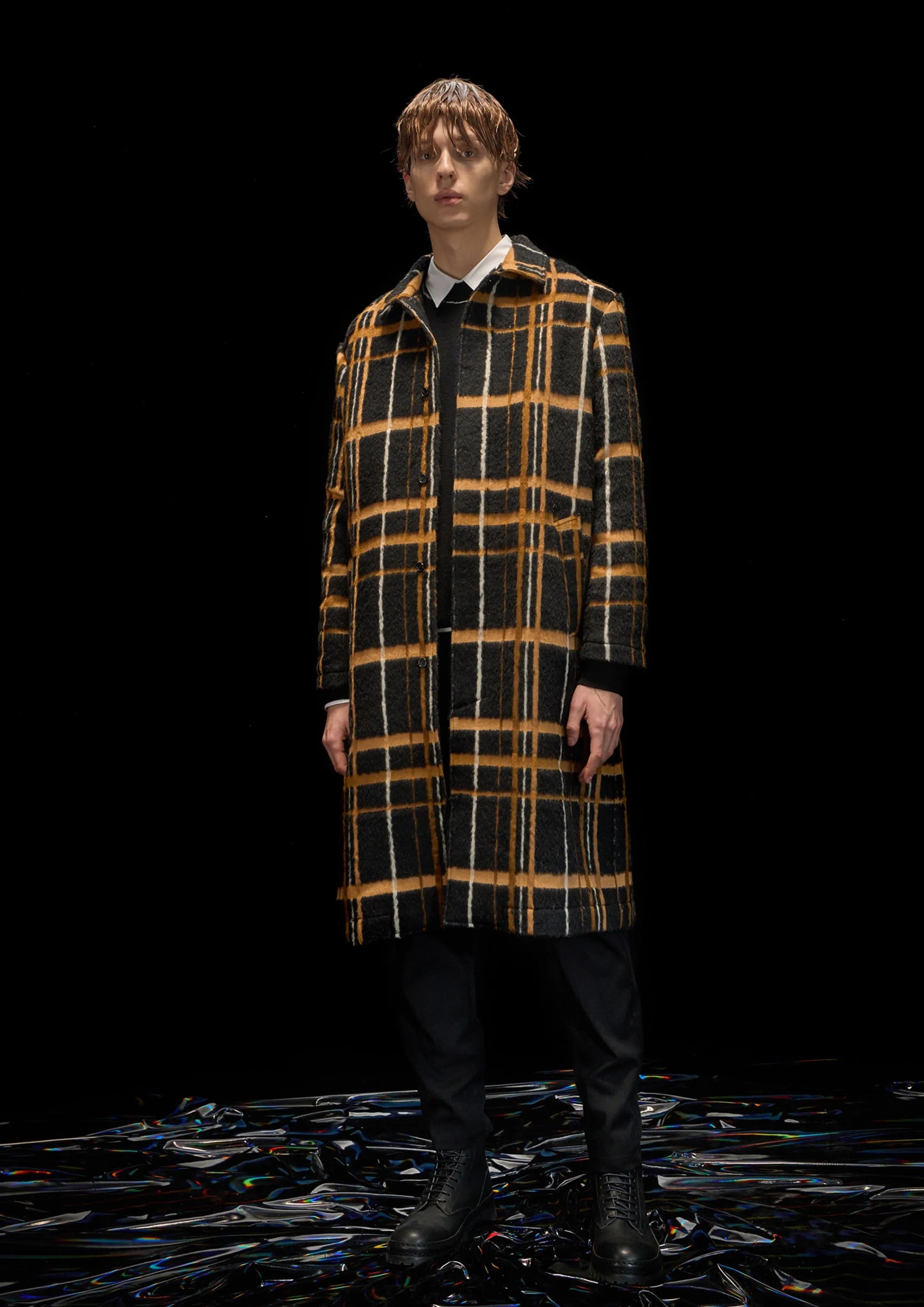 Wool Checked Coat